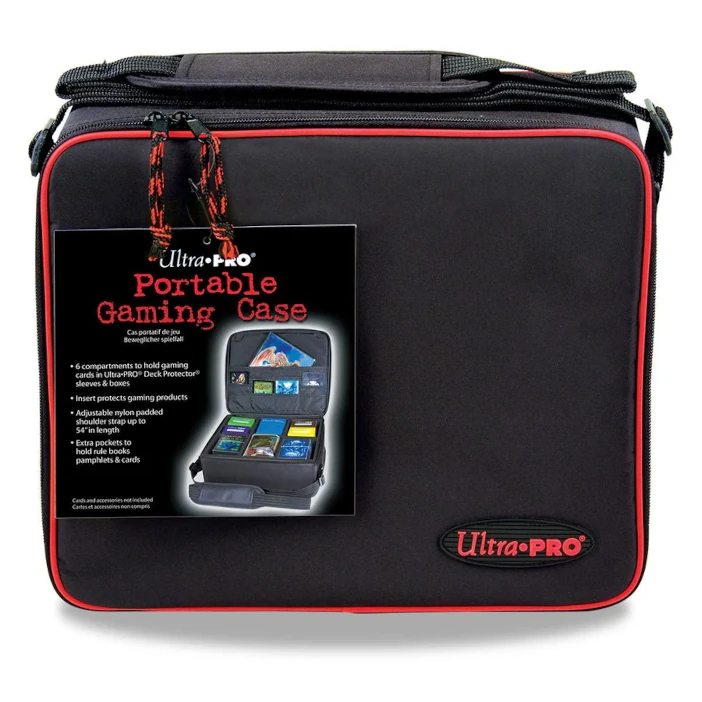 Ultra PRO Portable Gaming Case Red Trim borsa da gioco con comparti per carte e deck box