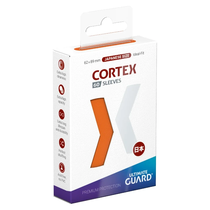 Confezione Cortex Sleeves Japanese Size 60 Orange Ultimate Guard 60 bustine arancioni