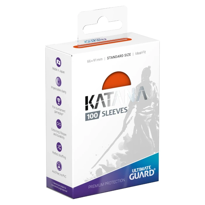 Box Sleeves Katana standard size Orange 100 bustine Ultimate Guard