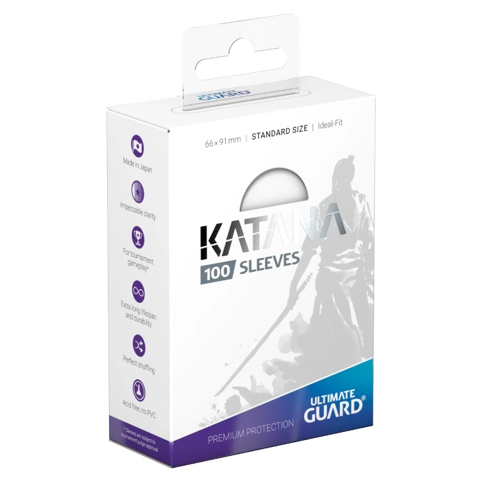 Box Sleeves Katana standard size White 100 bustine Ultimate Guard