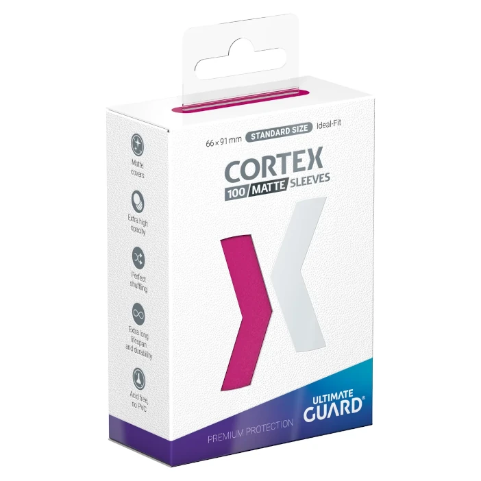 Box Cortex Sleeves Standard Size rosa Pink 100 bustine protettive Ultimate Guard
