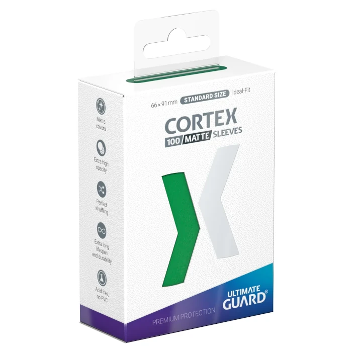 Box Cortex Sleeves Standard Size verdi Green 100 bustine protettive Ultimate Guard