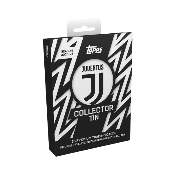 Topps Juventus Collector Tin 2025/26 — tin metallico sigillato con 35 carte ufficiali
